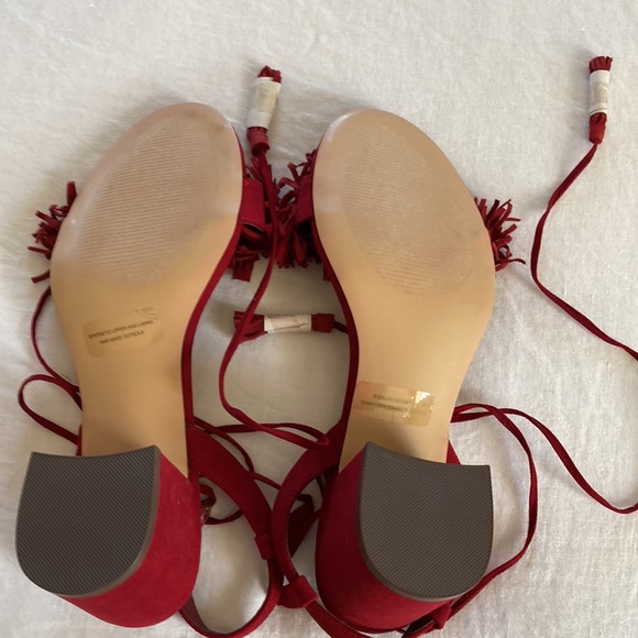 Callisto of California red size 7 suede sandals - Picture 6 of 7